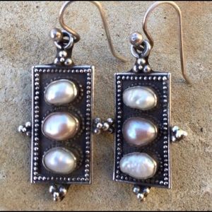 Sterling Potato Pearl Earrings .925